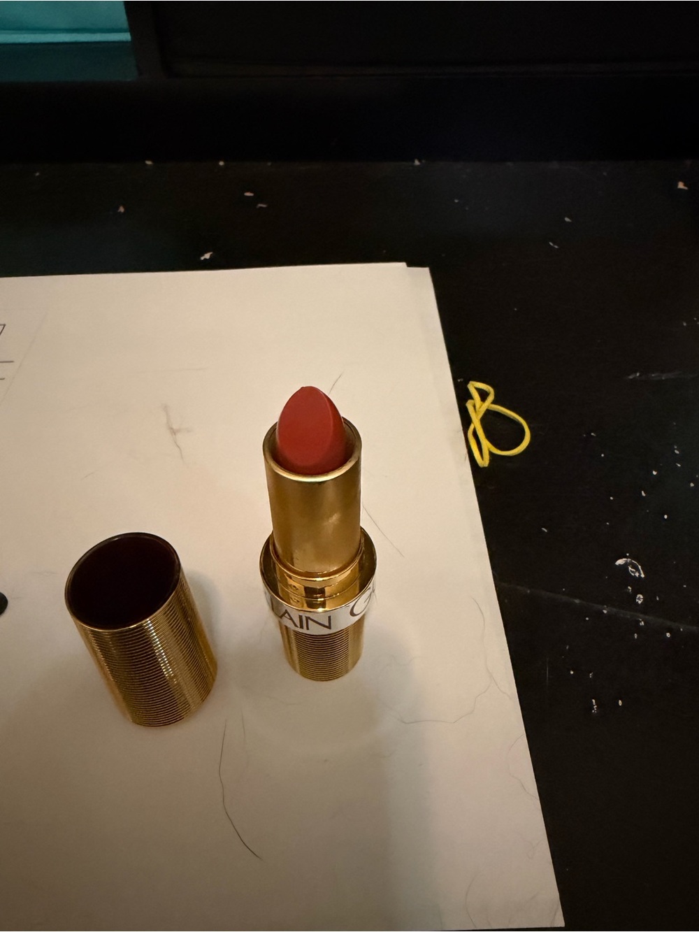Guerlain Elegant Red Cream Lipstick in Gold Case - Women Makeup